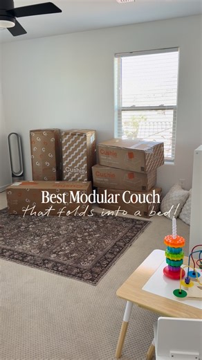 lauren hunt on Instagram: "An intentional upgrade for our playroom loft ✨ The Cushie modular sleeper sofa gives us comfortable everyday seating with a hidden fold-out bed for guests — without sacrificing style. It’s modular, supportive like a real mattress, and made for real life with washable covers that hold up to kids and pets. Functional, thoughtful, and beautifully designed — this one checks every box."