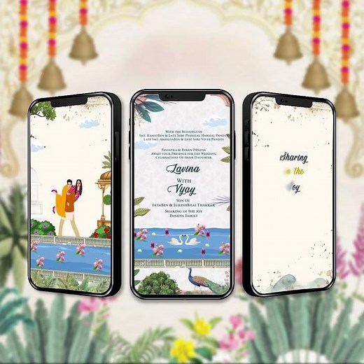 Digital Wedding Invitation Video | Online Animated Video Invitation Maker | AI- 1014