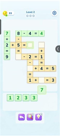 Math Crossword - Number Puzzle game - Level 2 gameplay #relaxinggame #puzzle #shorts #game #reels