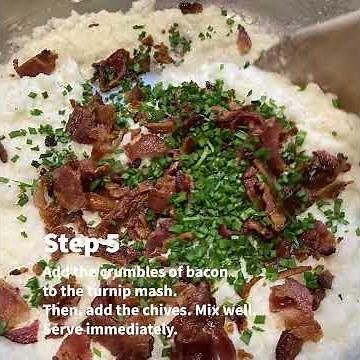 Mashed Turnips with Bacon Recipe - Easy Low Carb Keto Side Dish Recipe