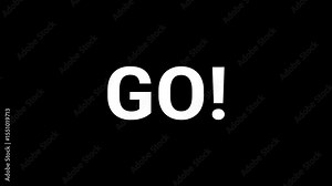 321 go countdown animation on black background. 4K Video