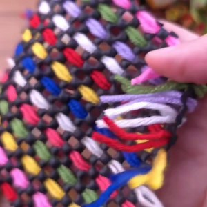 I made a carpet using colorful threads and non-slip. It was great. #diy #crochet #knitting #design -hacer | Nurgül İle El Sanatları