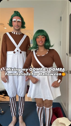 Monica Ravi-Conway on Instagram: "Mixing all the orange foundations I found at Sephora for my Oompa Loompa Halloween costume 🤣🤣🤣 isn’t it crazy that all of these foundations are “neutral” sigh life of a neutral olive brown skin girly 😭💀 @hauslabs @makeupbymario @diorbeauty #halloween2025 #oompaloompa #halloween #browngirlmakeup #oliveskin"