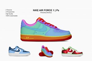 Nike Air Force 1 PSD Shoe Template, a Product Mockup by sophiesconcepts