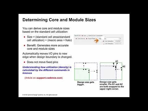How to specify the Size and Utilization of a Floorplan in Innovus Implementation System
