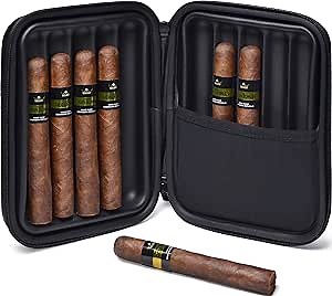 HIRQUITICKE EVA Cigar Case Travel holds up 10 Cigars - Lined Cigar Humidor - Humidor Case for Men with Matt Surface