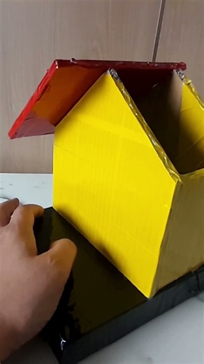 Tiny House Made from Cardboard #DIY #Miniature #Crafts #Shorts