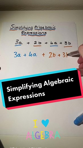 Simplifying algebraic expressions in math #fyp #math #algebra #mathhelp #mathtutor #education