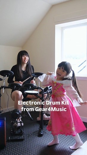 NINA | Mumlife Eurasian Family on Instagram: "We got the kids a new electronic drum kit from @gear4music and they’ve been buzzing to play everyday! 🥁✨ We went for the VISIONDRUM PRO Amp Pack from @gear4music — easy to assemble, surprisingly compact, and fully adjustable. The height works for both me and the kids, and the bars can swivel sideways so it tucks neatly into a corner. ✅ Fun fact: I joined the school band's percussion team for a short while, and my sister is actually a pro drummer — I