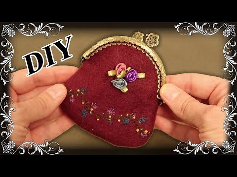 How to Make a Victorian Antique Style Kiss Clasp Purse with Hand Embroidery