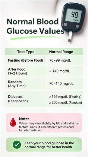 Normal Blood Glucose Levels 🩸!