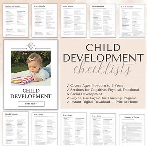 Children Development Printable Comprehensive Developmental Checklists for Infants, Toddlers, and Preschoolers - Etsy