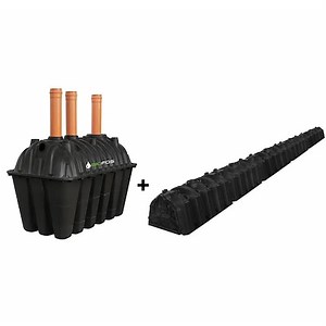 Pachet Fosa septica BioFos, pentru 5-8 persoane, 2500L, cu kit percolaj 5 tuneluri - eMAG.ro