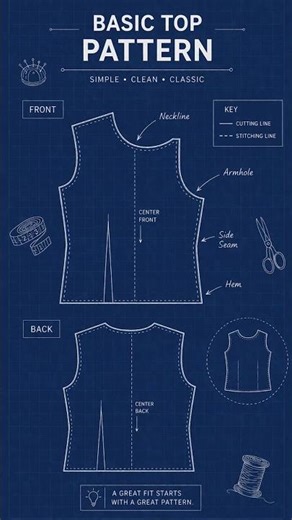 Basic Top Pattern Blueprint 🧵