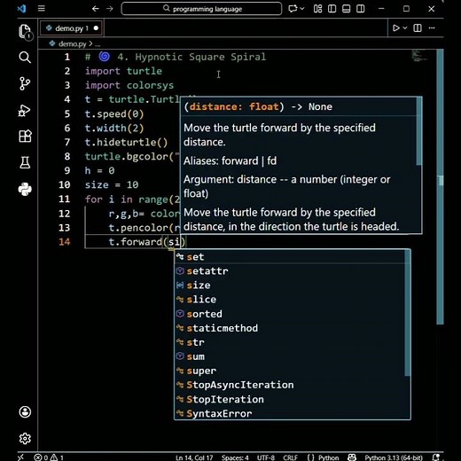 This Hypnotic Spiral Is Made Using Python 😱 | Turtle Graphics