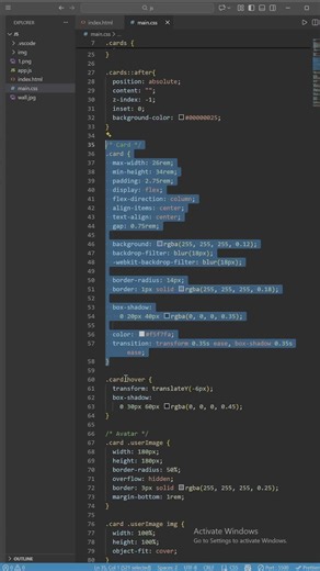 Glassmorphism Card Design #html #css