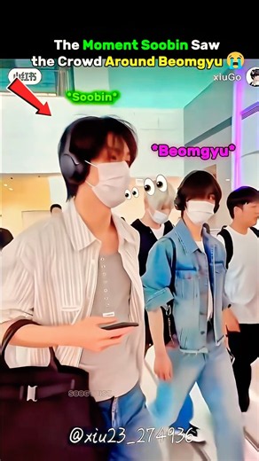 Soobin Spotted the Crowd Around Beomgyu 😭 #txt #soobin #beomgyu #tomorrow_x_together #shortsfeed