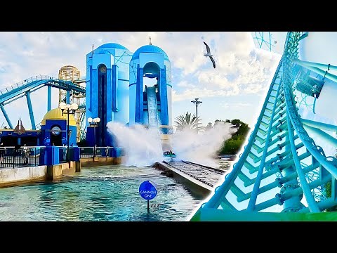 Journey to Atlantis POV Full Ride Front Seat | SeaWorld San Diego