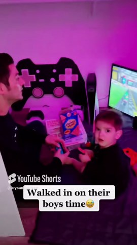 Mom walks in on dad and son boy time