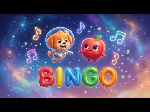 BINGO 🐶 🍎 Baby Sensory Video with Dancing Fruit, Bright Visual Learning Animation