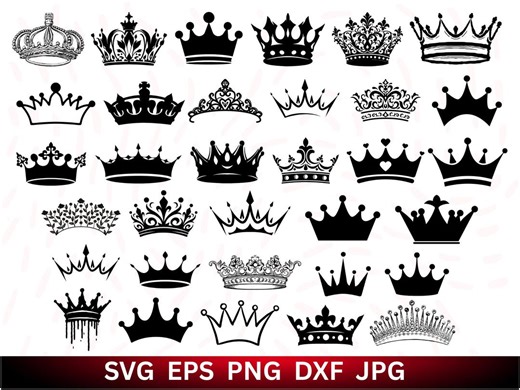 Royal Crown SVG File: King, Queen, Princess Tiara (cut Files for Cricut, Silhouette) - Etsy