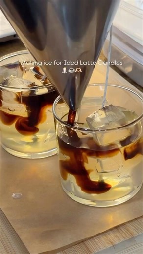 How to make iced coffee latte candle step by step tutorial #icedcoffee #icedlatte #scentedcandles