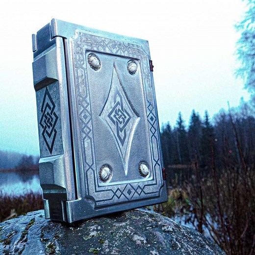 779K views · 17K reactions | I Made A CAST METAL Book From Scratch! With the help of our good friend Black Beard Projects we made a fully-functional metal book! It looks like something coming from the Dwarven kingdom! This one turned out really epic! ⚔️ | Nerdforge | Facebook