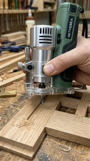 Mini cordless lattice groove router (decorative panel construction type) #woodworking #wood #tools #