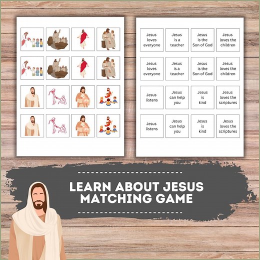 Jesus Matching Game | LDS Christian Memory Activity | Great for Primary/ Nursery | Activity for Easter General Conference FHE | Printable - Etsy