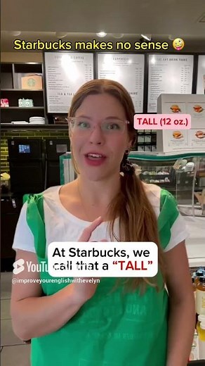 Starbucks drink sizes: Tall, Grande, Venti, Trenta #english