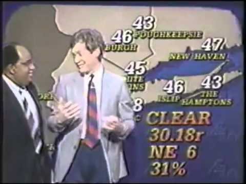 David Letterman does the weather with Al Roker 1988