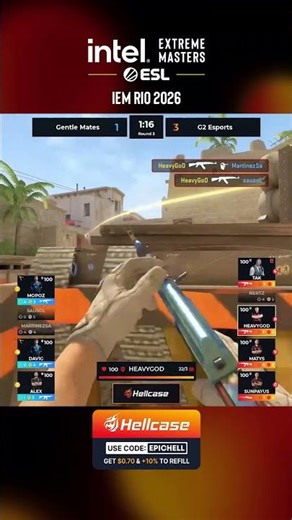 HeavyGod gets an EASY QUAD KILL like it's just another round #cs2 #esl #rio #hellcase