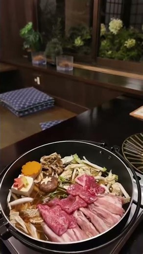 Nestled at the foot of Mount Fuji 🏔️ #富士山 #japanesefood #dinner #グルメ #ランチ #山中湖#sukiyaki #shabushabu