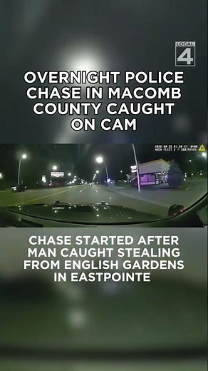 Overnight police chase in Macomb County caught on camera