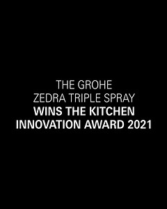 Meet the winner: The GROHE Zedra Triple Spray in SuperSteel wins with the Kitchen Innovation Award 2021! We feel honoured with this recognition by consumers, who chose the GROHE Zedra kitchen line as Best of the Best. Thank you! Do you have a GROHE Zedra faucet as well? Tell us about your favourite feature. | GROHE