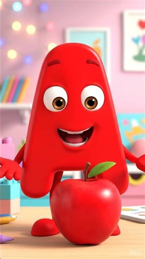 learn A alphabet with 3d talking style /education for kids