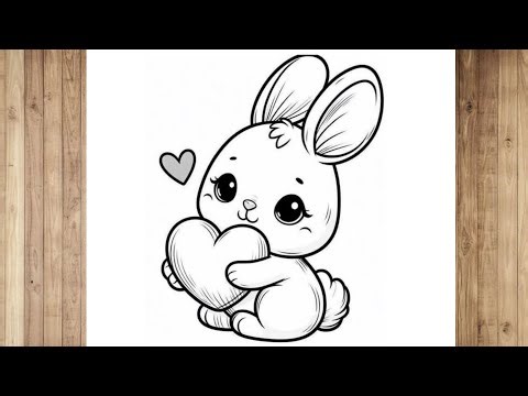 How to draw Rabbit with heart | Deepak Drawing