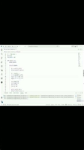 Solar System Simulation in Python 🌍🚀 | Real Orbits #physics #astronomy #simulation #python #space