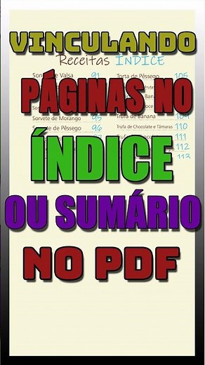 Vinculando Páginas no Índice ou Sumário no PDF