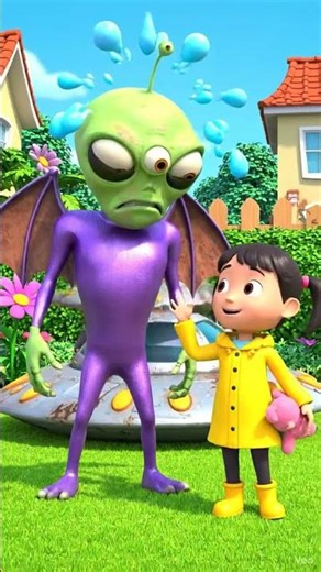 Scaredy Alien Meets a Child #animation #animatedcartoon #cartoon