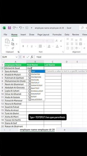 Advanced Excel | Seperate first and last name in seconds | Excel in Seconds