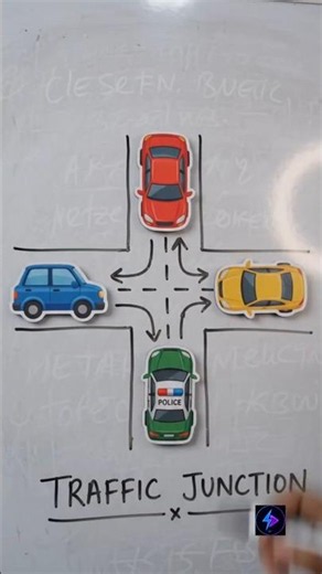 🔥 OS Deadlock explained with a simple 4-car junction memory trick! 🚗💥#amazoninterview