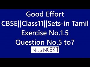 Class11 Sets|| Exercise No.1.5 || Question No.5 to7|| New NCERT|| - in Tamil