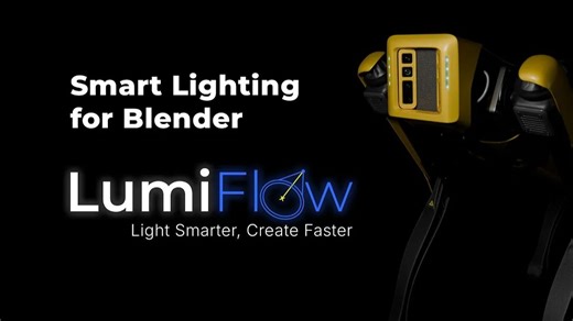 iBlender免费插件 LumiFlow 智能打光插件 在几秒钟内建模创建专业打光 Blender教程