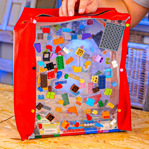 Transformation of Lego into a fashionable backpack