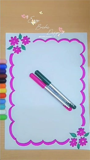 Easy & Cute Border Design for A4 sheet🌸#borderdesign