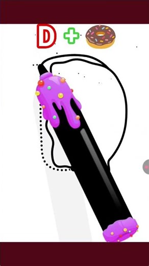 Satisfying Creative Art | D to Donut Art #shortvideo #satisfying #drawing