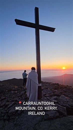 Backroads and Beyond on Instagram: "Carrauntoohil is Ireland’s highest mountain, rising 1,038m at the heart of MacGillycuddy’s Reeks. Its Irish name Corrán Tuathail means Tuathal’s sickle(fang), inspired by its sharp, curved summit. The steep climb known as the Devil’s Ladder earned its name for its unforgiving ascent, once believed to test even the strongest climbers. Below, in Hag’s Glen, folklore tells of the Cailleach (meaning ‘the caulked one’ or ‘old woman’), the ancient winter goddess, wh