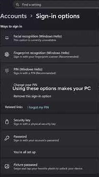 set up sign-in options on windows