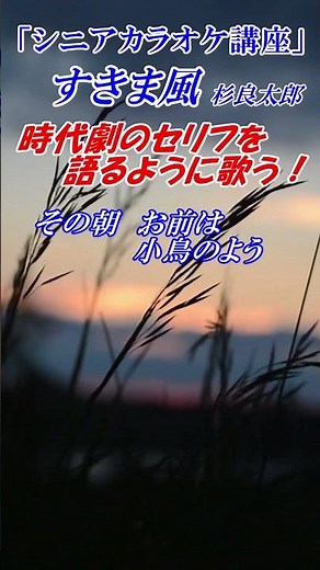 【シニアカラオケ講座 講師末光】すきま風 杉良太郎 カラオケの本格的な歌い方 カラオケ点数アップ！ #shorts ＃すきま風 カラオケ